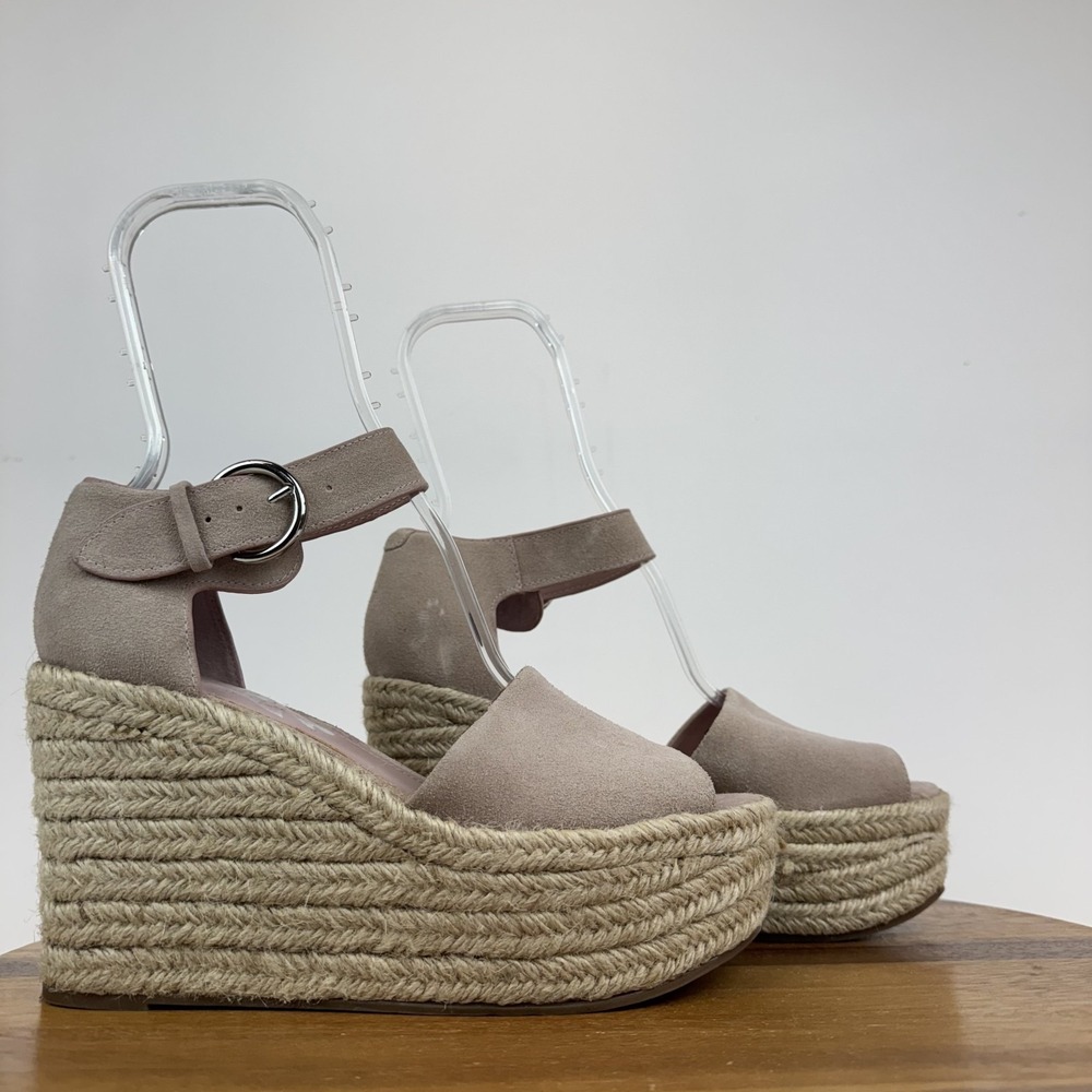 New Womens New Marc Fisher Alita Pink Espadrille Platform Wedge Sandals Size 9 M